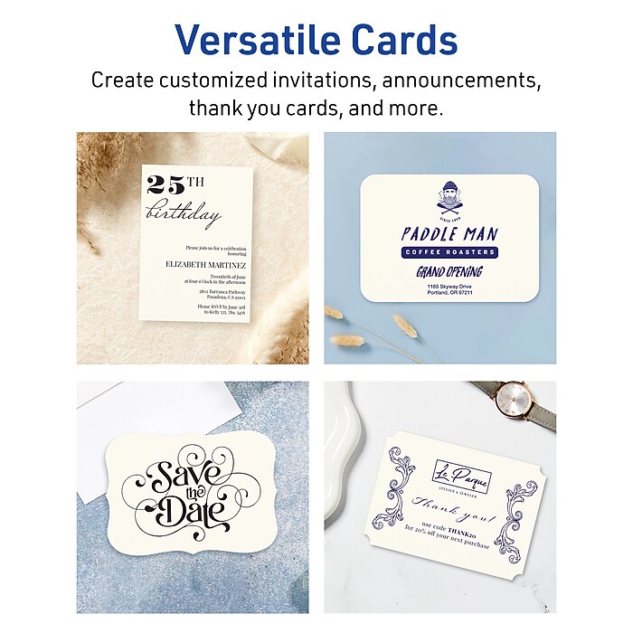 Avery Matte General Use Blank Cards, Ivory, 20/Pack (95349) | Staples