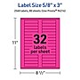 Avery Laser/Inkjet Rectangle Multipurpose Labels, 5/8" x 3", Neon Magenta, 2560/Box (94214)~#|#~C1757A64-54B6-4540-A674CED4312D0143_sc7