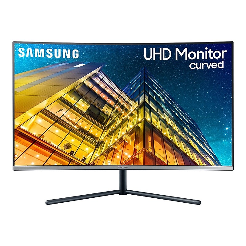Samsung 32" Curved 4K Ultra HD LED Monitor, Dark Gray/Blue (LU32R590CWNXZA) image 1