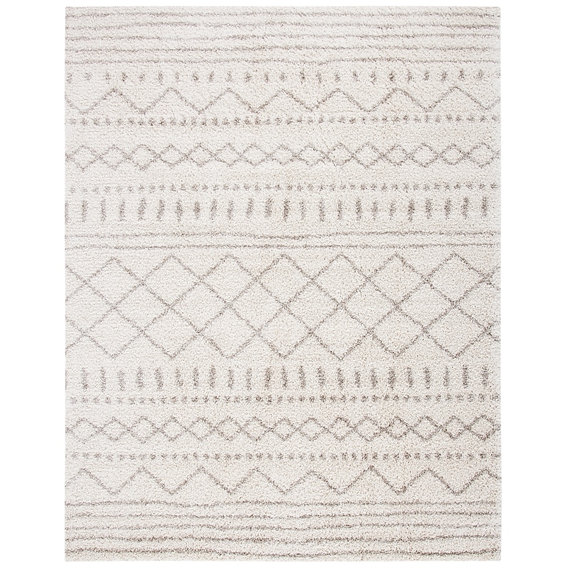 Safavieh Arizona Shag Collection 9' x 12' Rectangle Area Rug, Machine Made, Ivory/Beige (ASG741A-9) image 1