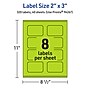 Avery Laser/Inkjet Multipurpose Decorative Edge Labels, 2" x 3", Bright Green, 320/Pack (94267)~#|#~C18024B4-3D9A-47B0-8B7D829ED0B0CA41_sc7