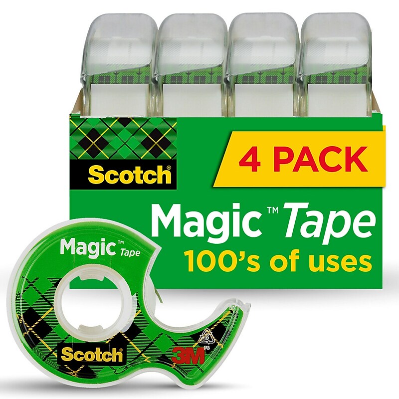 Scotch Magic Invisible Clear Tape Refill, 0.75" x 23.6 yds., 1" Core, Clear, 4 Rolls/Pack (4850-S) image 1