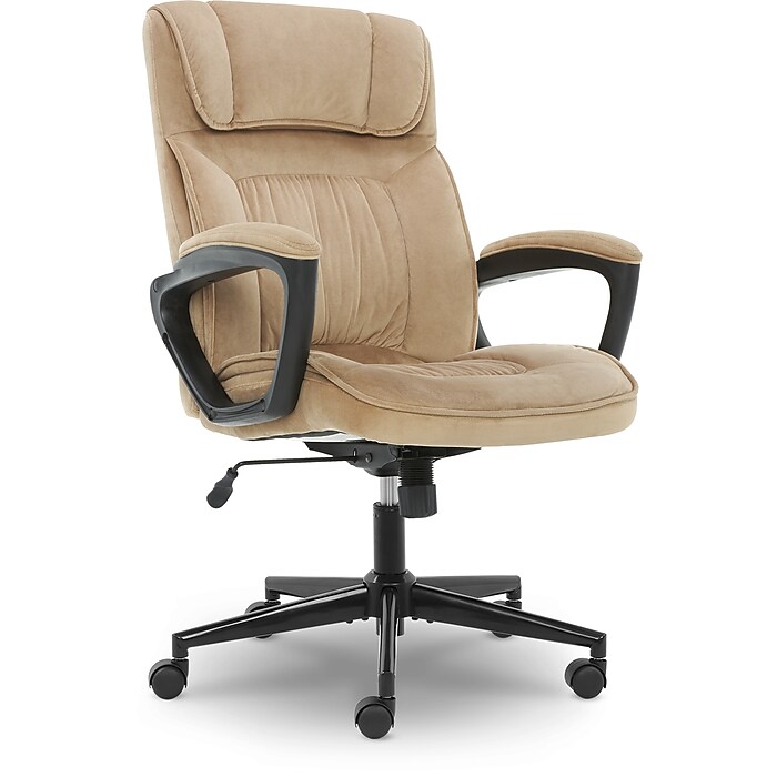 Serta Hannah I Ergonomic Microfiber Swivel Executive Chair, Light
