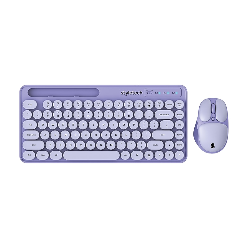 Styletech MK520 Wireless Ergonomic Keyboard, Purple (STY-MK520-LAV-US) image 1