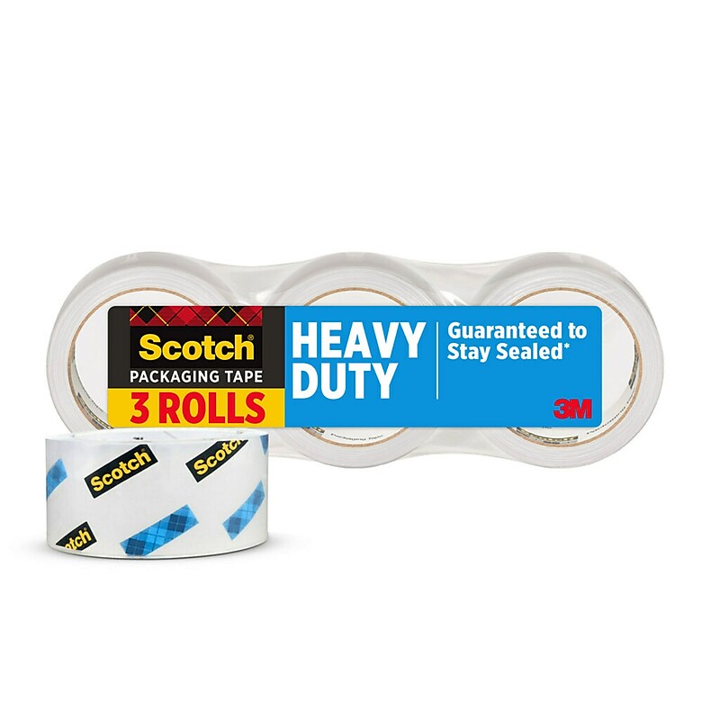 Scotch Heavy Duty Packing Tape, 1.88" x 43.7 yds., Clear, 3/Pack (3850-40-3) image 1