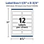 Avery Laser/Inkjet Rectangle Waterproof Multipurpose Labels, 3.75"  x 1.25", White, 1200/Box (94228)~#|#~C1895687-0CE0-49B3-844E00B1A2638023_sc7