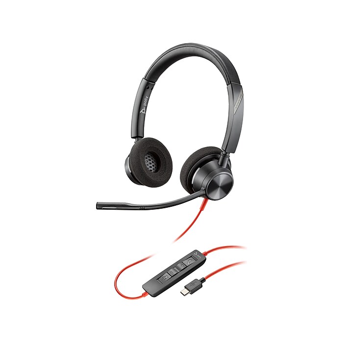 Poly Blackwire 3320 Stereo Headset, USB-C/USB-A, UC Certified