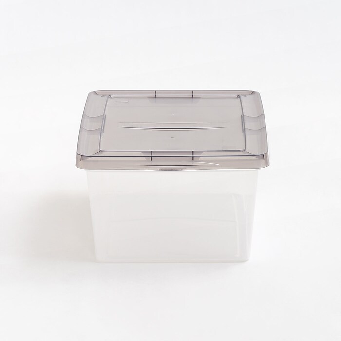 Iris 17 Quart Snap Top Plastic Snap Closure Storage Bin, Clear