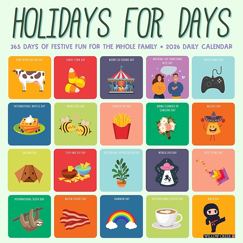 2026 Willow Creek Holidays for Days 12" x 12" Monthly Wall Calendar (51481) image 1