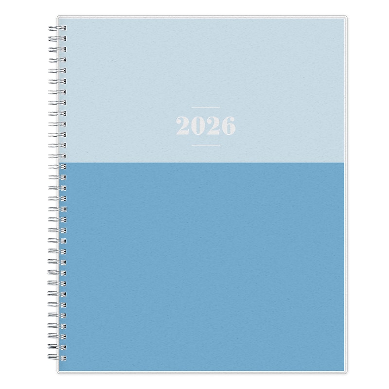 2026 Blue Sky Crew Blue Block 11" x 8.5" Weekly & Monthly Personal Organizer, Plastic Cover (157974) image 1