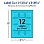 Avery Rectangle Multipurpose Labels, 1-13/16" x 2-3/16", Bright Blue, 960/Box (94233)~#|#~C1A313B5-5EFA-44A5-90D17B941F675DA9_sc7