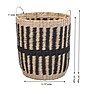 Household Essentials Large Cattail and Paper Pillar Basket with Integrated Handles, Natural/Black (HHML-6715)~#|#~C1A4B8CA-E610-4E8E-A0B6DDEE747E3438_sc7