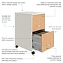 Space Solutions 2-Drawer Mobile File Cabinet, Letter Size, Lockable, 26.7"H x 14.25"W x 18"D, Pearl White/Platinum Oak (25854)~#|#~C1AD9A16-A367-4B80-B1014961448D401D_sc7