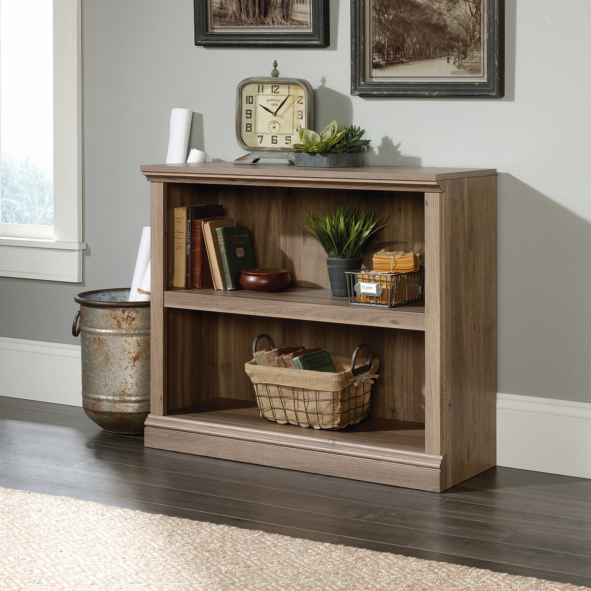 Sauder Select 30″H 2-Shelf Bookcase, Salt Oak (420179) Sansujyuku sansujyuku.com