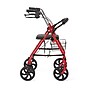 Medline Basic Knockdown Folding Steel Rollator, Adult, Red (MDS86860ERS8)~#|#~C1AF4E2D-6E56-40D7-AA22CBF1542B77FB_sc7