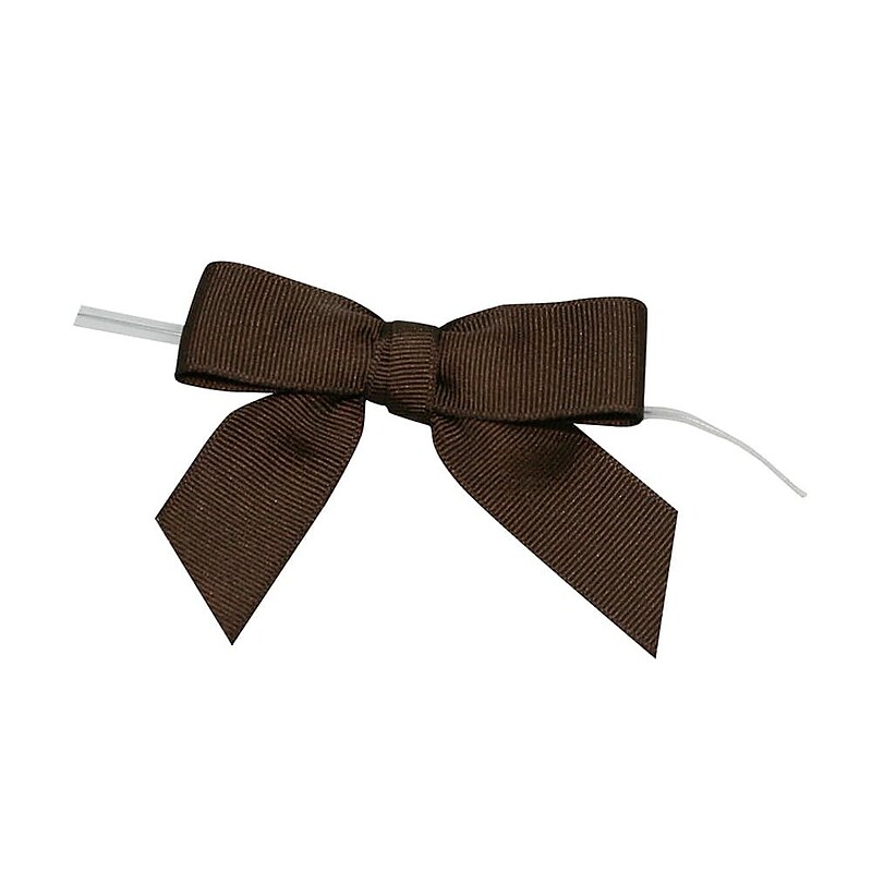 JAM Paper Grosgrain Bows, Brown Grosgrain, 100/pack (52640349285) image 1