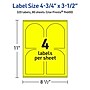 Avery Arched Laser/Inkjet Multipurpose Labels, 4.75" x 3.5", Neon Yellow (320/Box)~#|#~C1B1E17B-94FA-4DCE-BDBF2F29B9B6B750_sc7