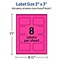 Avery Laser/Inkjet Rectangle Scalloped Multipurpose Labels, 2" x 3", Neon Magenta, 320/Pack (94267)~#|#~C1B2D433-0869-4244-86D83D2B3AC62548_sc7