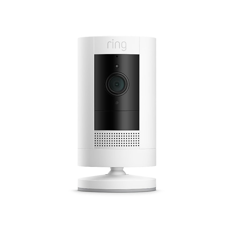 Ring Stick Up Indoor/Outdoor Wireless Security Camera with Rechargable Battery, White (8SSPE8-WEN0) image 1