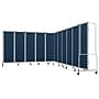 National Public Seating Robo Series 11-Panel Folding Mobile Room Divider, 72"H x 256"W, Blue Fabric (RDG6-11PT04)~#|#~C1B7500F-DD9A-4146-A9883C1C40A16721_sc7