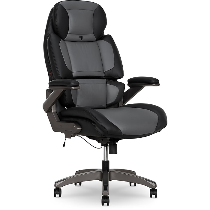 executive vibrating massage/office chair with footrest Vinsetto Gray 7-Point Faux Leather Vibrating Massage Office Chair, High  Back Executive with Lumbar Support 921-342V81GY