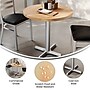 Flash Furniture Bennett 30" Round Wooden Commercial Indoor Table, Natural Top/Silver Base (GSFRD30NTT2222S)~#|#~C1B94DDE-460B-45AE-A061428A604B486A_sc7