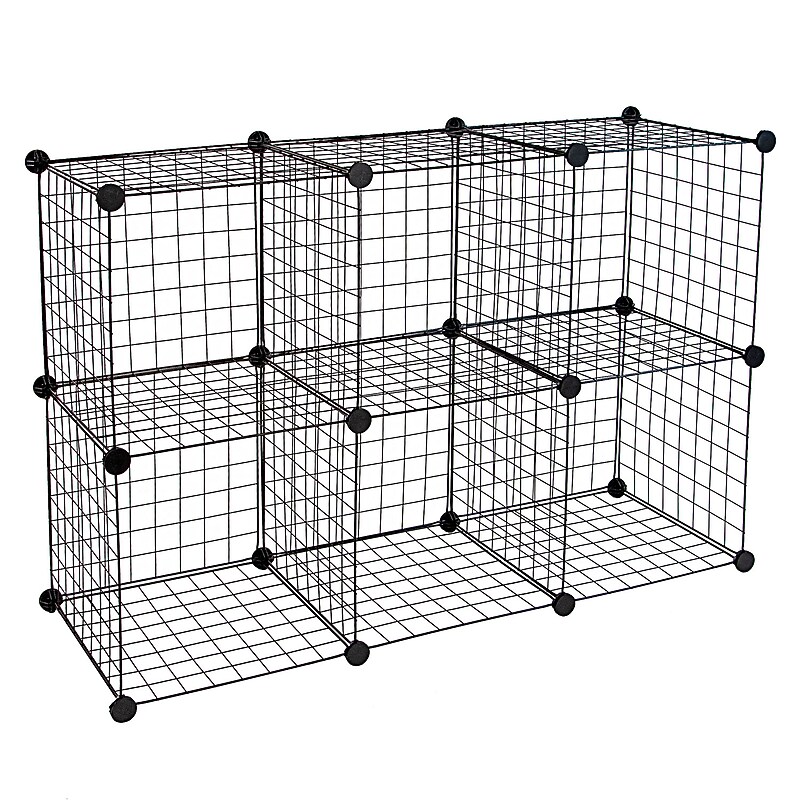 Mount-It! 28" x 42" 6-Cube Storage Organizer, Black (WI-4012) image 1