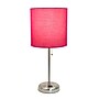 Simple Designs 19.5" LED Table Lamp, Brushed Steel/Pink Shade (LT2024-PNK-CCLB)~#|#~C1BD3BEC-64FC-44D2-B97DA13539B83D5D_sc7