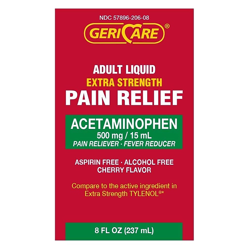 GeriCare Liquid Acetaminophen Pain Relief, 500mg, 16 oz (OC18016) image 1