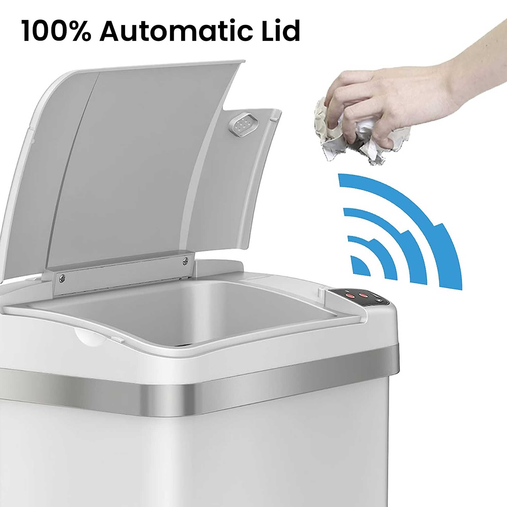 iTouchless Automatic Touchless Sensor Trash Can with Odor Filter and Fragrance – 4 Gallon – White Sansujyuku sansujyuku.com
