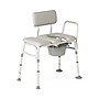 Medline Guardian Combination Transfer Bench and Commode, Padded Backrest, Aluminum Frame, 400 lb Capacity, (G3-101KBPX1)~#|#~C1CF8400-30D8-43B0-8506147F5D6D0C16_sc7