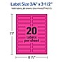 Avery Laser/Inkjet Rectangle Multipurpose Labels, 0.75" x 3.5", Neon Magenta, 1600/Box (94217)~#|#~C1D14BF6-BD0B-4E4B-9979CF280E82893C_sc7