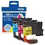 Brother LC501XL Cyan/Magenta/Yellow High Yield Ink Cartridges, 3/Pack (LC501XL3PKS)~#|#~C1D193E3-8B8A-445B-A757FE0900BCEFF3_sc7