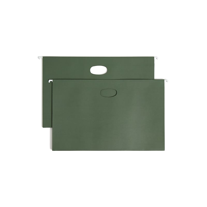 Smead Recycled Hanging File Pocket, 1.75" Expansion, Legal Size, Standard Green, 25/Box (64318) image 1