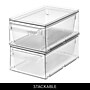 iDESIGN Small Stackable Plastic Storage Bin, Clear, 4/Pack (28397M4)~#|#~C1D41378-D156-45C7-86A7583E284F090D_sc7