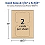Avery Integrated Cards, 4.25" x 5.5", Matte Kraft Brown, 50/Pack (95277)~#|#~C1D4290E-80BF-4DCC-97272538A5C0E5F2_sc7