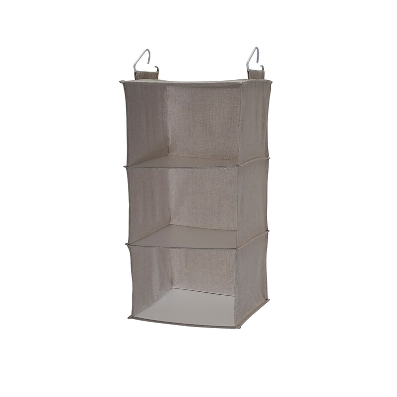 Household Essentials Hanging Closet Organizers, 3 Shelf with Hooks (7404-1) image 1