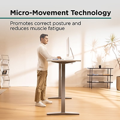 Workplace 2.0 55″W Electric Rectangular Adjustable Standing Desk with Micro Movements, White (WP62092) Sansujyuku sansujyuku.com