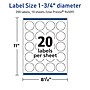 Avery TrueBlock Laser/Inkjet Round Multipurpose Labels, 1.75" Dia., White, 200 Labels/Pack (94509)~#|#~C1DB3C09-C9F4-492C-922B615B8CD6E7B4_sc7