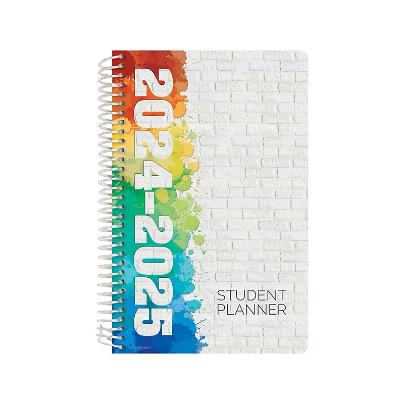 2024-2025 Global Printed Products White Brick 5.5" x 8.5" Weekly & Monthly Student Planner, Paper Cover (SC24-SM-5585-S) image 1