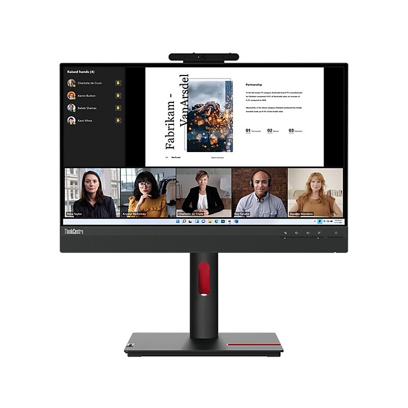 Lenovo ThinkCentre Tiny-In-One 22 Gen 5 21.5" 60 Hz LED Monitor, Black (12N8GAR1US) image 1