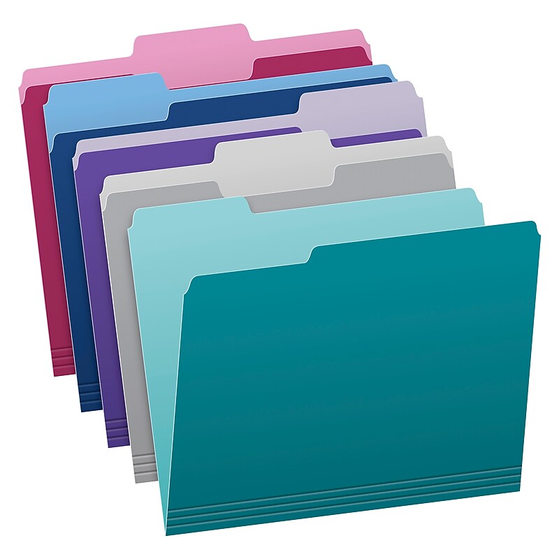 Pendaflex File Folder, 1-Tab, Assorted, Letter Size, Assorted Colors, 100/Box (02315) image 1
