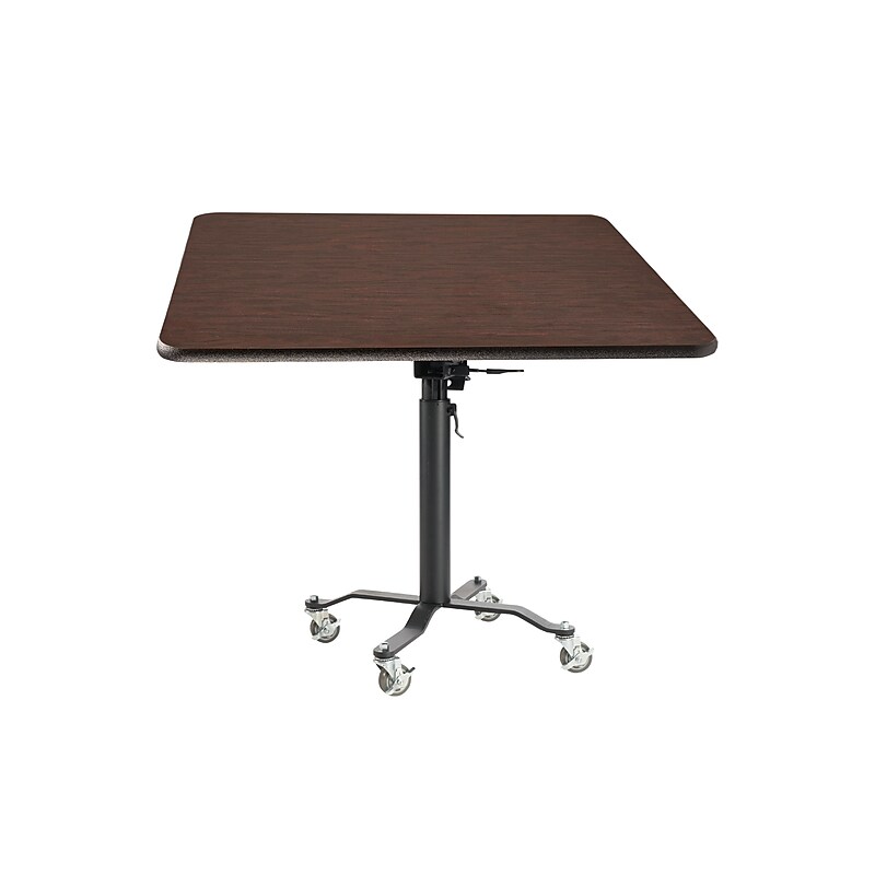 NPS PCT Series Premium Plus Café Table, 36" x 36", Adjustable Height, Black/Mahogany (PCT336PBTMMY) image 1