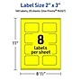 Avery Laser/Inkjet Rectangle Scalloped Multipurpose Labels, 2" x 3", Neon Yellow, 160/Pack (94267)~#|#~C1ECB7DB-E072-4393-9D0014497E33017B_sc7