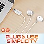 Delton 10E USB Wired Computer Earbuds with Microphone, White (DWH10EWH)~#|#~C1F37779-2572-48FC-B345DB9837FAADC0_sc7