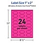 Avery Laser/Inkjet Oval Multipurpose Labels, 1" x 2", Neon Magenta, 480/Pack (94053)~#|#~C1F43B36-1BAC-415A-BBE40425AD95BFFA_sc7