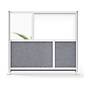 Luxor Workflow Series 4-Panel Freestanding Modular Room Divider System Starter Wall with Whiteboard, 48"H x 53"W, Gray/Silver~#|#~C201ED8A-79AB-4438-83A9738544EA0C11_sc7