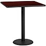Flash Furniture Square Laminate Table Top with 24" Round Bar-Height Table Base, 42" x 42", Mahogany (XUMA4242TR24B)~#|#~C206D910-E0D7-4E79-9380E68F8D7417C7_sc7