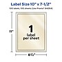 Avery Pearlized Ivory Rectangle Multipurpose Labels, 10" x 7.5", Ivory, 100/Box (94264)~#|#~C209045C-96EE-4DE0-BAEE9EEBC44CDBDA_sc7