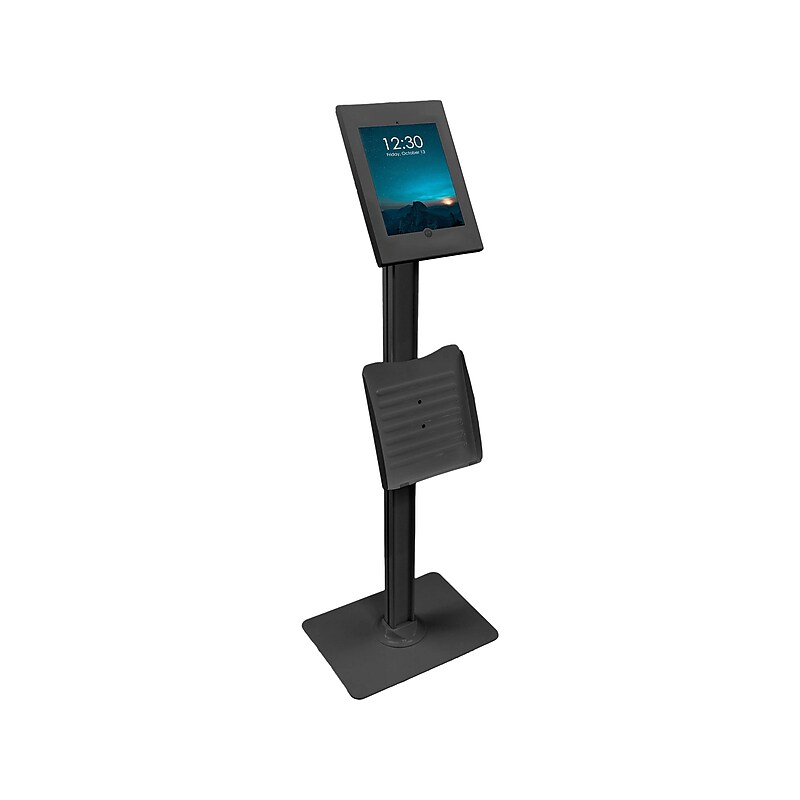 Mount-It! Adjustable Anti-Theft iPad Kiosk with Document Holder, Black (MI-3770B_G10) image 1